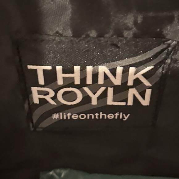 Think Royln Jr Jetset Wingman Black Quilted Bag with Leopard Print Straps - Picture 7 of 9